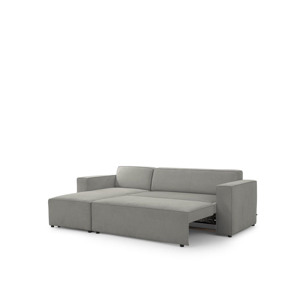 ECKSOFA Schlafsofa Waldo In Stoff Poso - Schieferfarben, Holzwerkstoff/Textil (260/173cm) - Fun Möbel