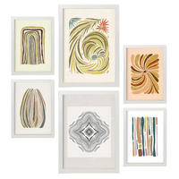 POSTER Set Mit 6 Drucken Von Linien In Der Sammlung Von Ethnischenen Ästhetische Dekorative Rahmen Für Zuhause Wandkunstdruck A3 & A4 Weißer Rahmen - Weiß, Papier (29/3cm) - Nacnic