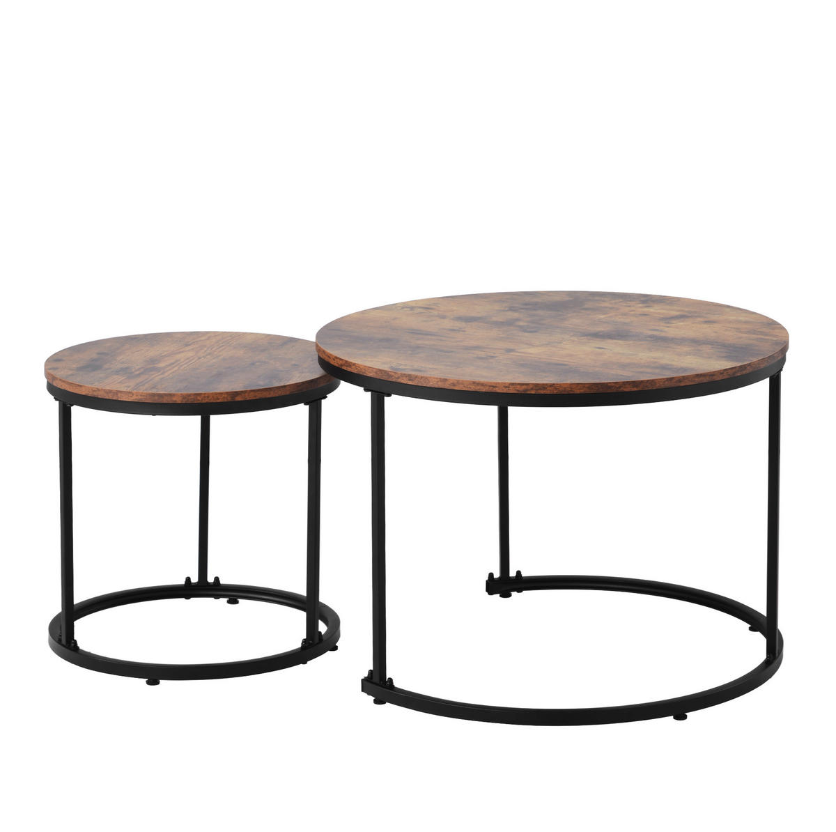 COUCHTISCH 2er-Set 70,5/50 cm & 44/45,5 cm in Braun, nestbar mit MDF-Platte - Braun, Holzwerkstoff (70.5/70.5/50cm) - Flora Grace