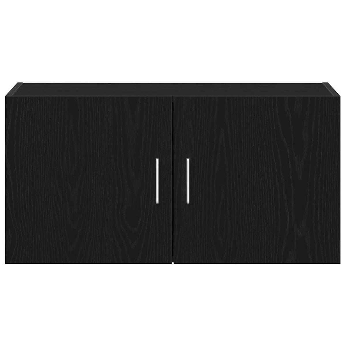 WANDSCHRANK Schwarz Eichen-Optik 80/39/40 Cm Holzwerkstoff - Schwarz, Holzwerkstoff (39/40/80cm) - vidaXL