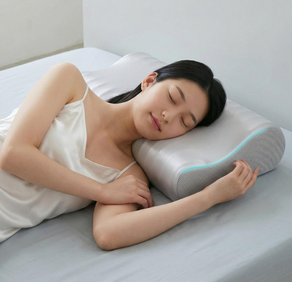 KOPFKISSEN Memoryschaum orthopädisch-60*35*13/9-weiß - Weiß, Textil (60/35cm)