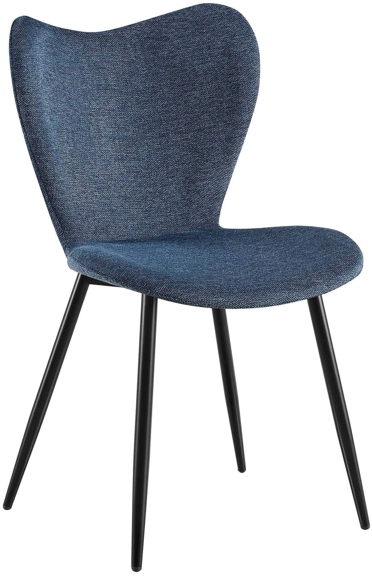 ESSZIMMERSTUHL Stoff Blau - Blau/Schwarz, Textil/Metall (50/80/58cm) - CLP