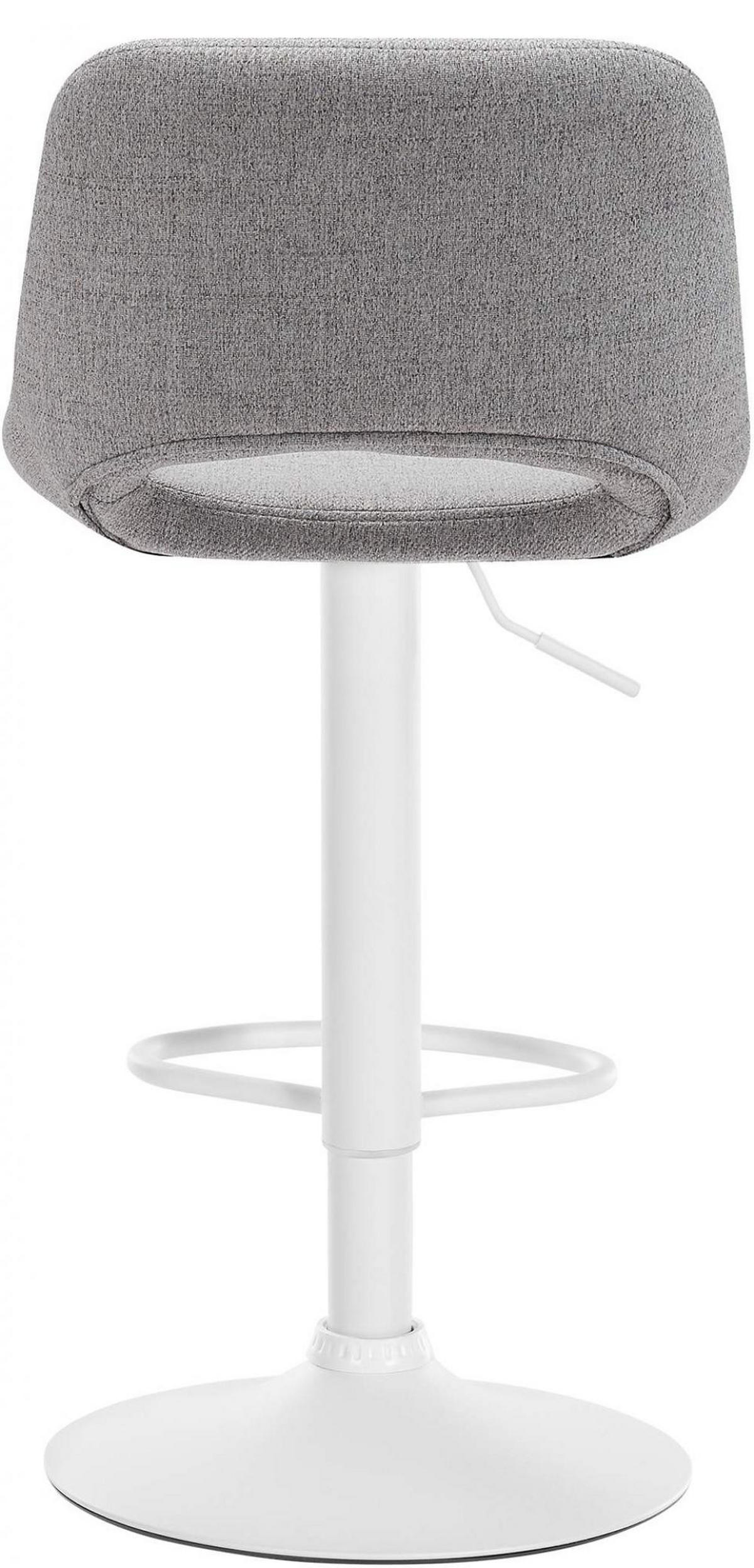 BARHOCKER 2er Set Stoff hellgrau - Hellgrau/Weiß, Textil/Metall (42/86/46cm) - CLP