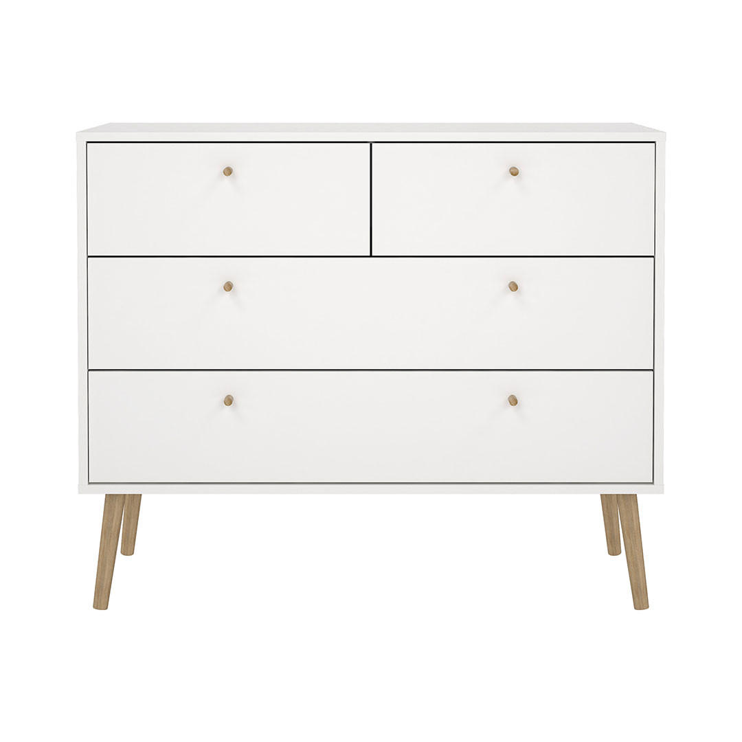 KOMMODE, Bodo, Weiß, Holzwerkstoff, 99 x 40 x 82 cm - Weiß, Holzwerkstoff (99/82/40cm) - ebuy24