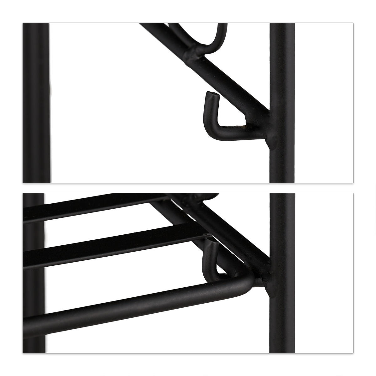 BLUMENREGAL - Schwarz, Metall (50/100/25cm) - Relaxdays