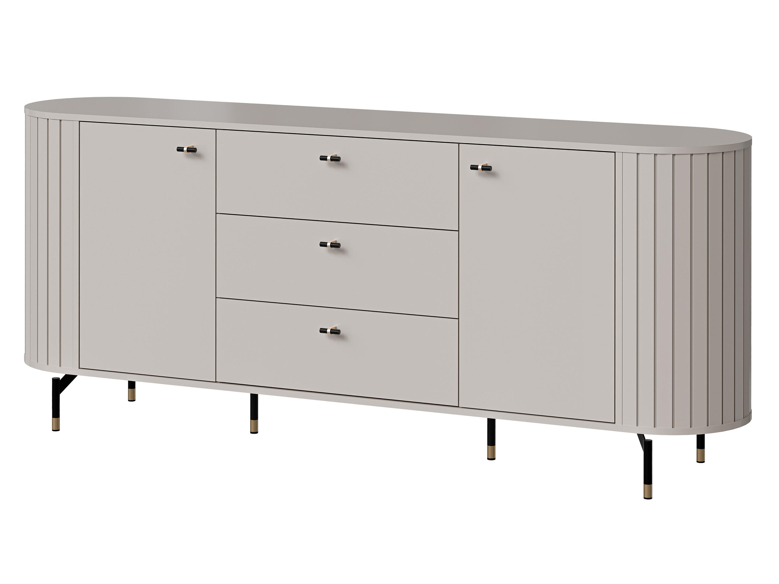 SIDEBOARD Zante 190 2D3S 04 - Kaschmir/Goldfarben, Holzwerkstoff/Metall (191/81/40cm) - MIRJAN24