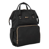 WICKELTASCHE Siena schwarz Wickelunterlage, Thermo-Flaschenfächer, wasserabweisende Tasche - Schwarz, Textil (21/42/27cm) - Kikka boo