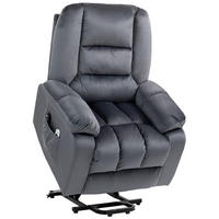 FERNSEHSESSEL mit Aufstehhilfe Elektrisch, Relaxsessel mit Liege-, Heizfunktion - Schwarz/Grau, Textil/Metall (94/107/85cm) - HOMCOM