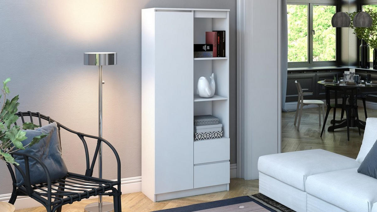 BÜCHERREGAL Weiß 80/180/35 - Weiß, Holzwerkstoff (80/180/35cm) - RAUMHIRSCH FURNITURE