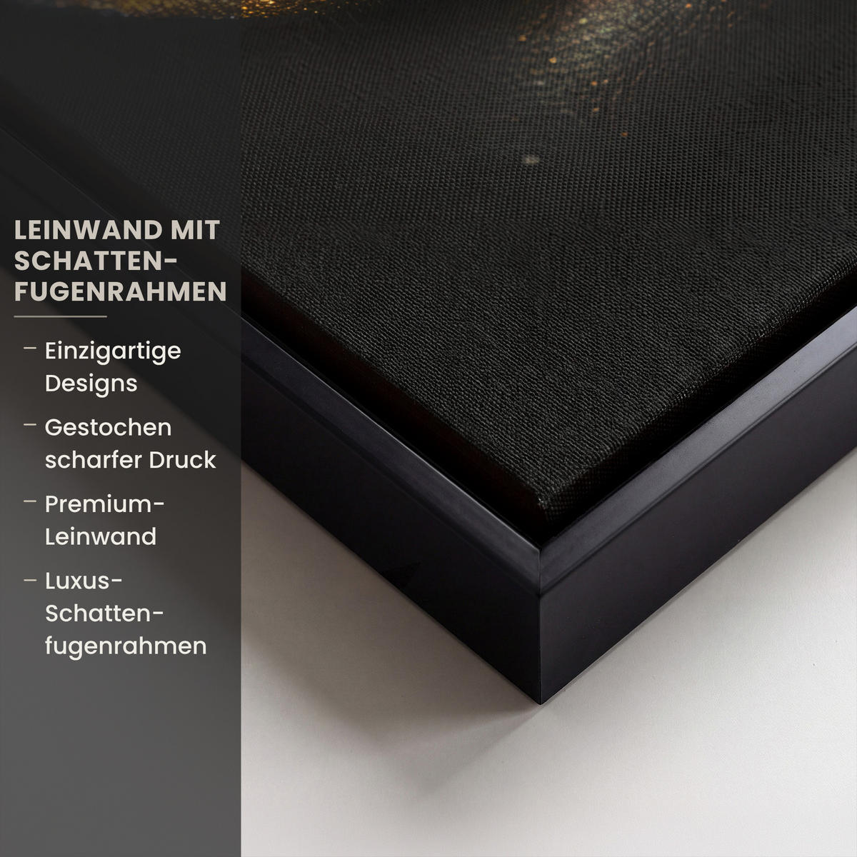 LEINWAND Bilder mit Rahmen - Frau - Porträt - Lippen - Gold - Schwarz - 30x40 - Schwarz, Textil (30/40cm) - MuchoWow