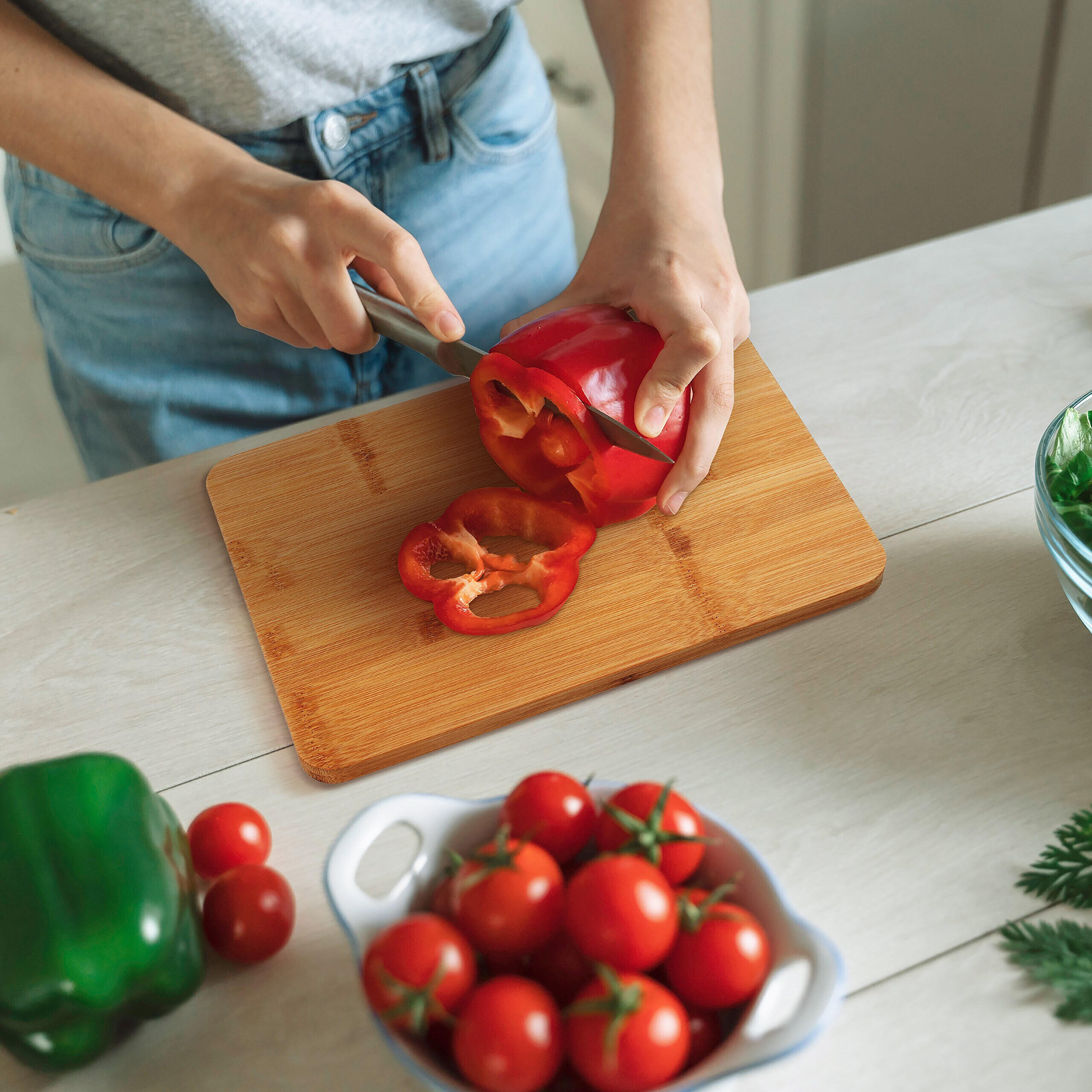 3XSCHNEIDEBRETT - Hellbraun, Holz (22/33cm) - Relaxdays