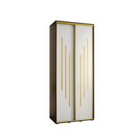 SCHWEBETÜRENSCHRANK 235,2/120/45 2-türig - Goldfarben/Schwarz, Holz/Metall (120/235/45cm) - Abiks Möbel
