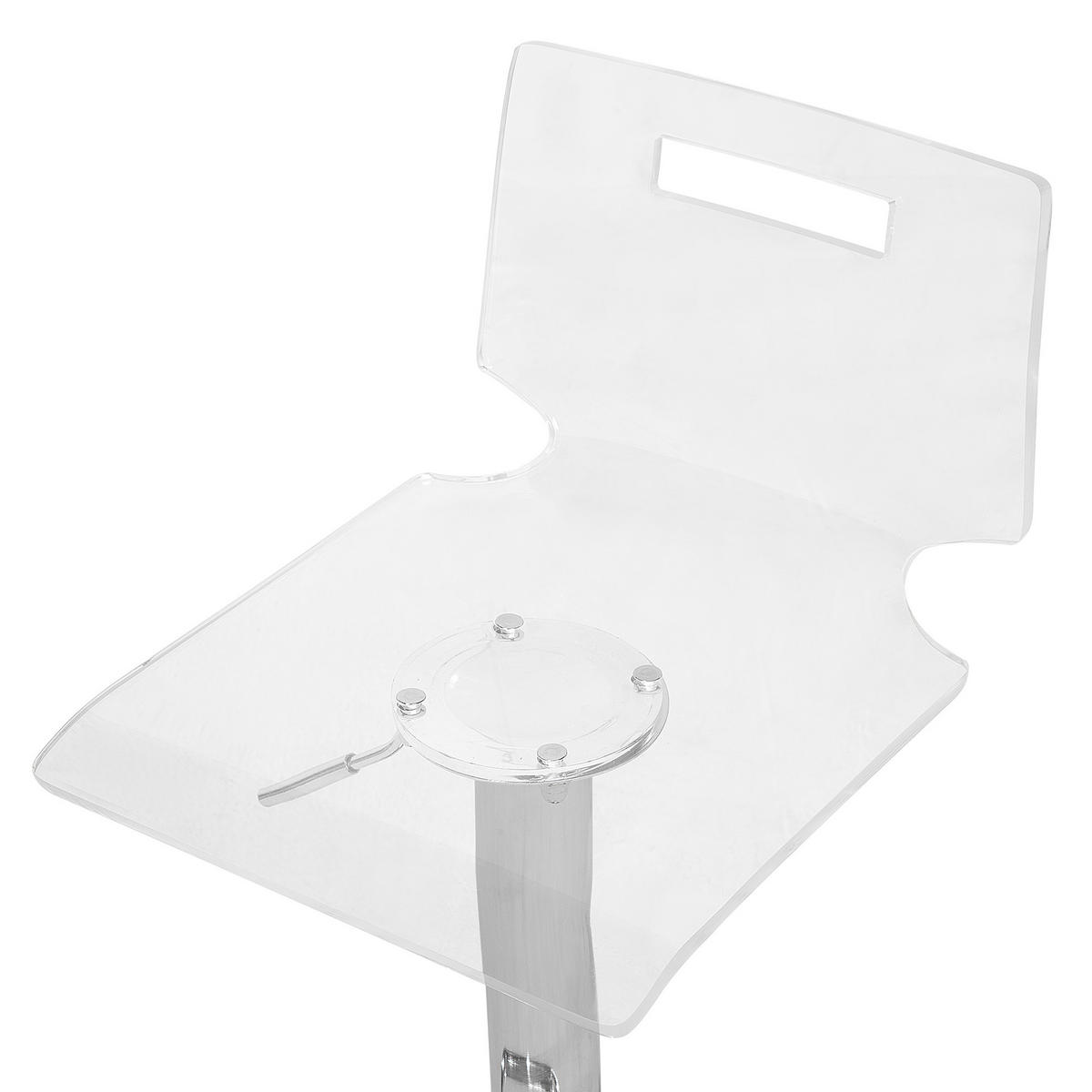 BARHOCKER 2er-Set Kunststoff Transparent Malta - Transparent, Kunststoff/Metall (38/102/38cm) - Beliani