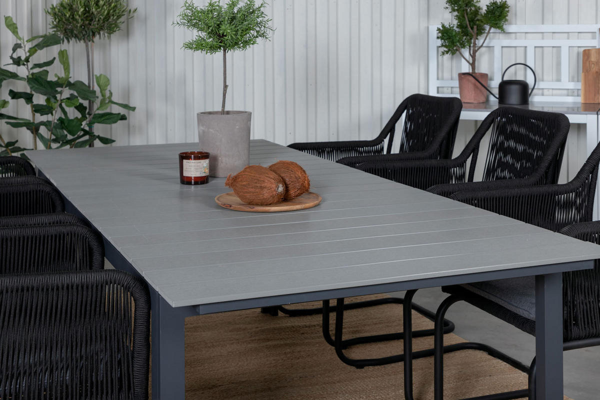 GARTENTISCH Schwarz - Schwarz, Holzwerkstoff (310/100/75cm) - ebuy24