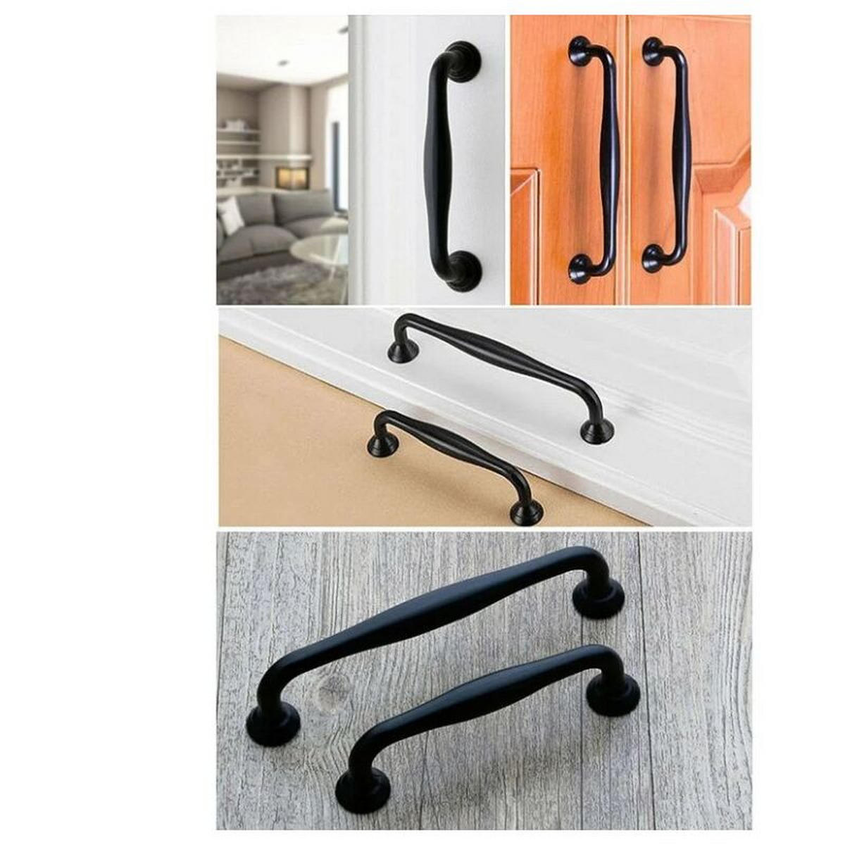 MÖBELGRIFF Schwarz 10er-Set 96 mm - Schwarz, Metall (1/2/11.5cm)