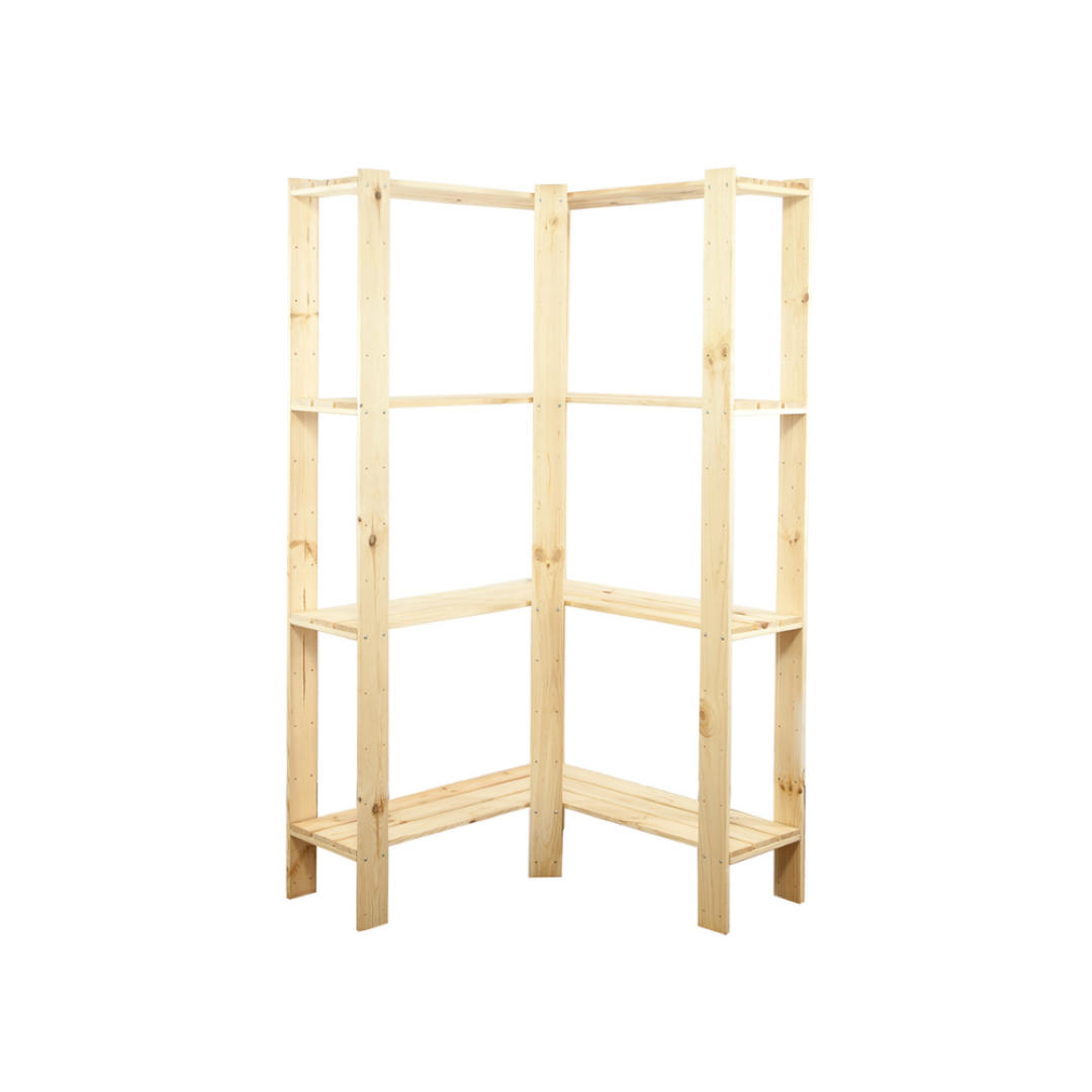 ECKREGAL WOODLAND 166,4x85x30cm Fachlast 120kg 4 Fachboden Kiefernholz Natur - Naturfarben, Holz (85/166.4/30cm) - PROREGAL