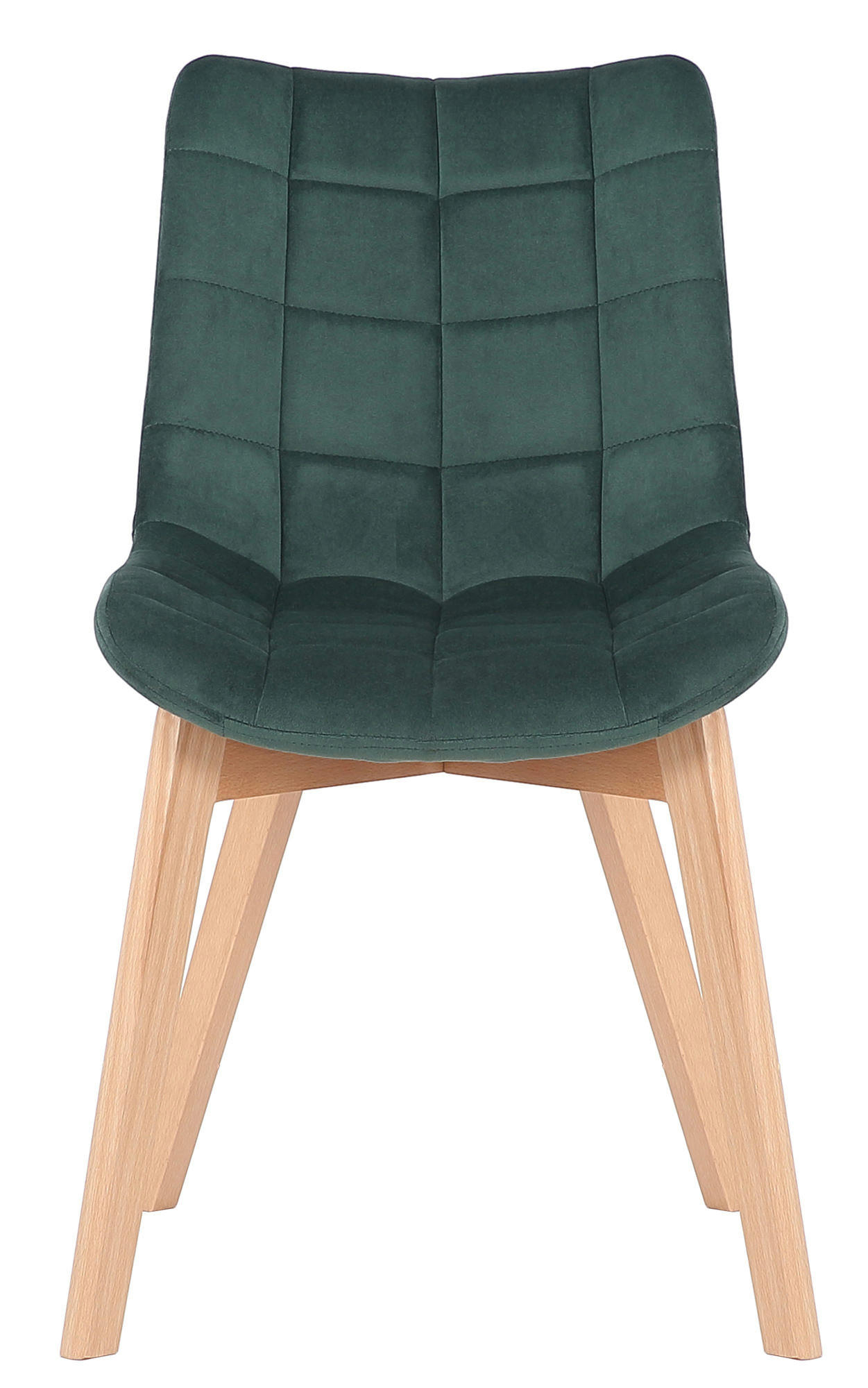 STUHL Samt Grün - Eukalyptusholzfarben/Grün, Holz/Textil (46/82/61cm) - CLP