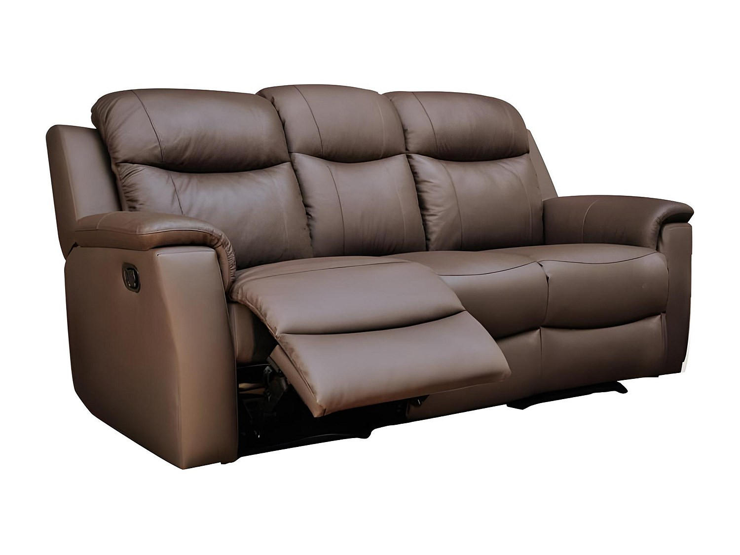 RELAXSOFA Leder 3-Sitzer - Braun - EVASION - Braun, Leder (96/100/205cm) - Vente-Unique