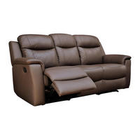 RELAXSOFA Leder 3-Sitzer - Braun - EVASION - Braun, Leder (205/100/96cm) - Vente-Unique