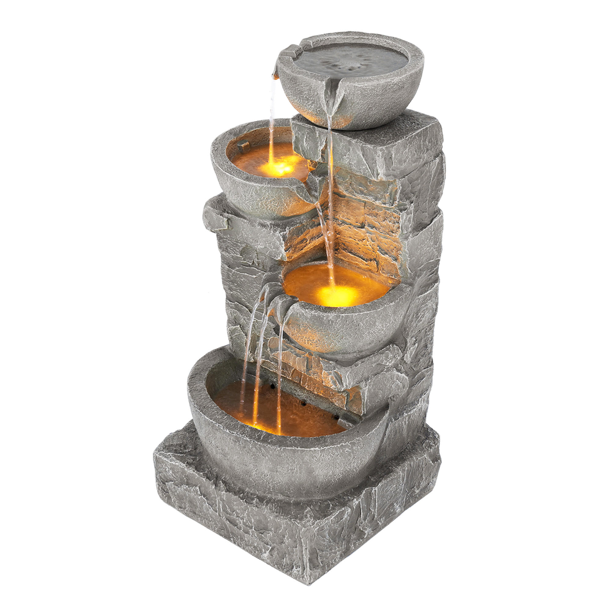 Teamson Home Gartenbrunnen Grau 38.7x84.5x39.4 cm