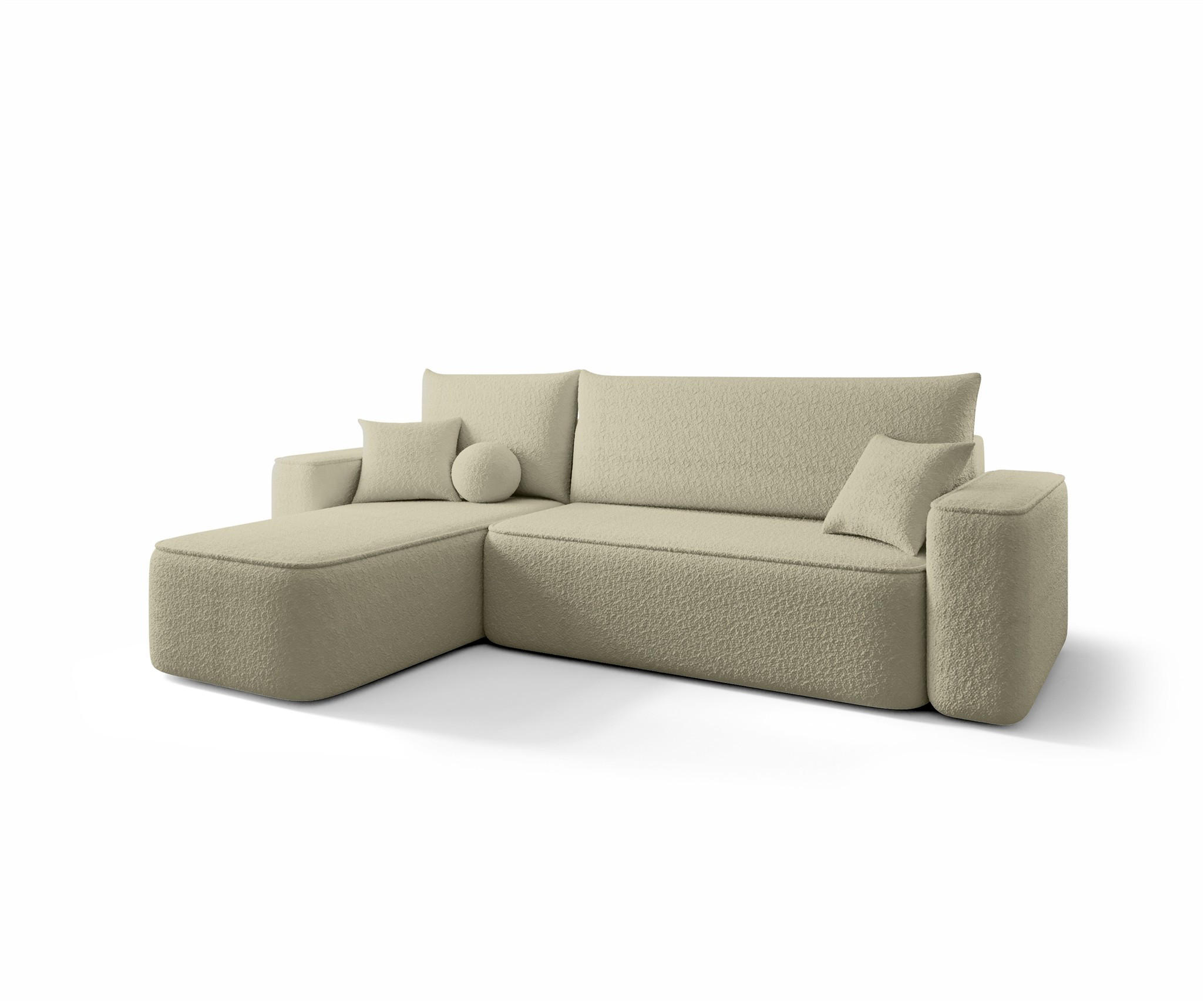 ECKSOFA Agepo Stoff Quelle - Hellbraun, Holzwerkstoff/Textil (250/150cm) - Fun Möbel