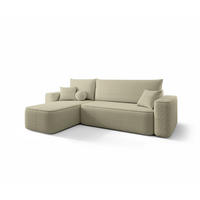 ECKSOFA Agepo Stoff Quelle - Hellbraun, Holzwerkstoff/Textil (250/150cm) - Fun Möbel