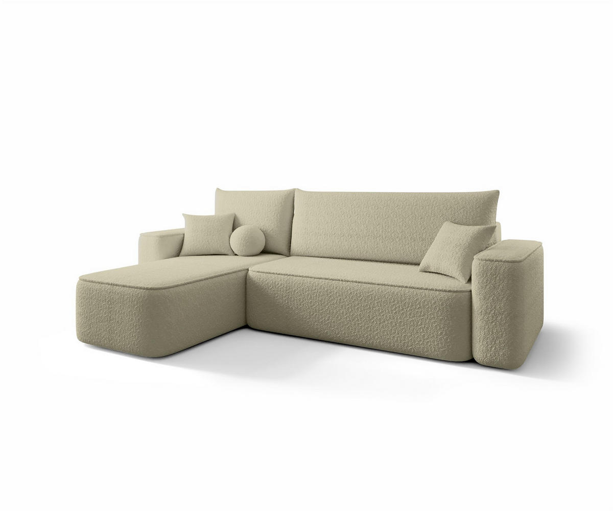 ECKSOFA Agepo Stoff Quelle - Hellbraun, Holzwerkstoff/Textil (250/150cm) - Fun Möbel