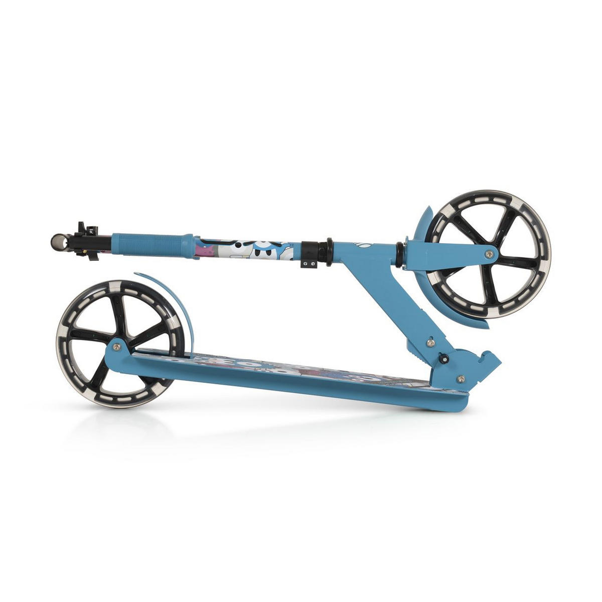 KINDERROLLER Monster klappbar blau PU-Räder LED ABEC-7 Ständer bis 100 kg - Blau, Metall (90/40/77cm)