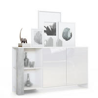 SIDEBOARD Canto Beton Oxid Optik - Hellgrau, Holzwerkstoff (143/81/36cm) - Vladon