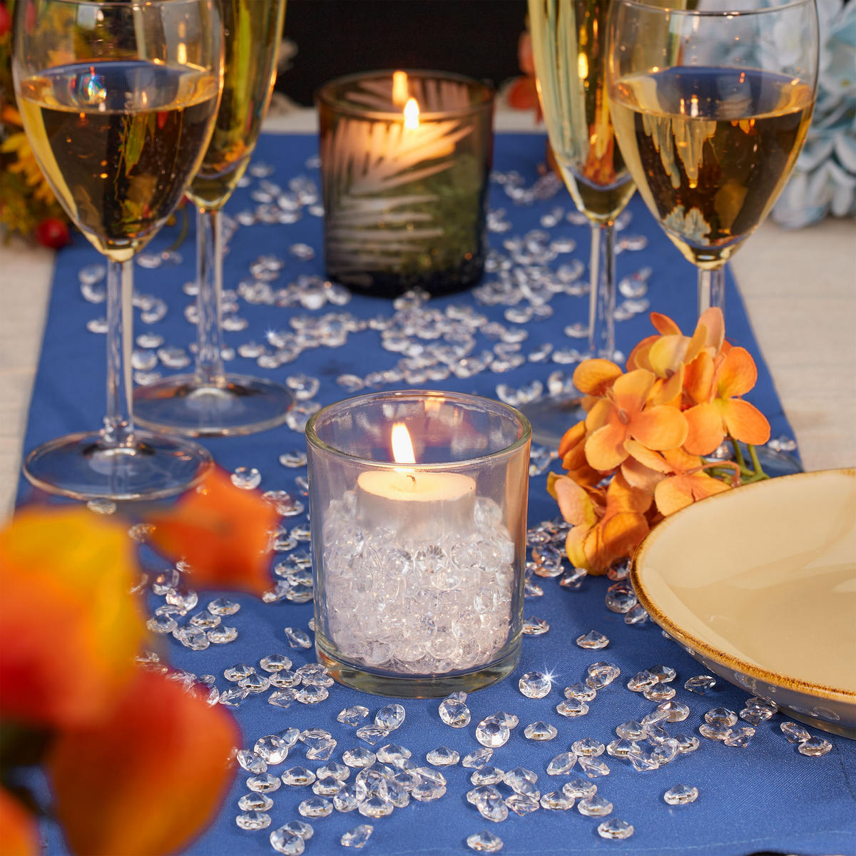 1700XDEKO diamanty - priehľadné, plast (1/0.6/1cm) - Relaxdays