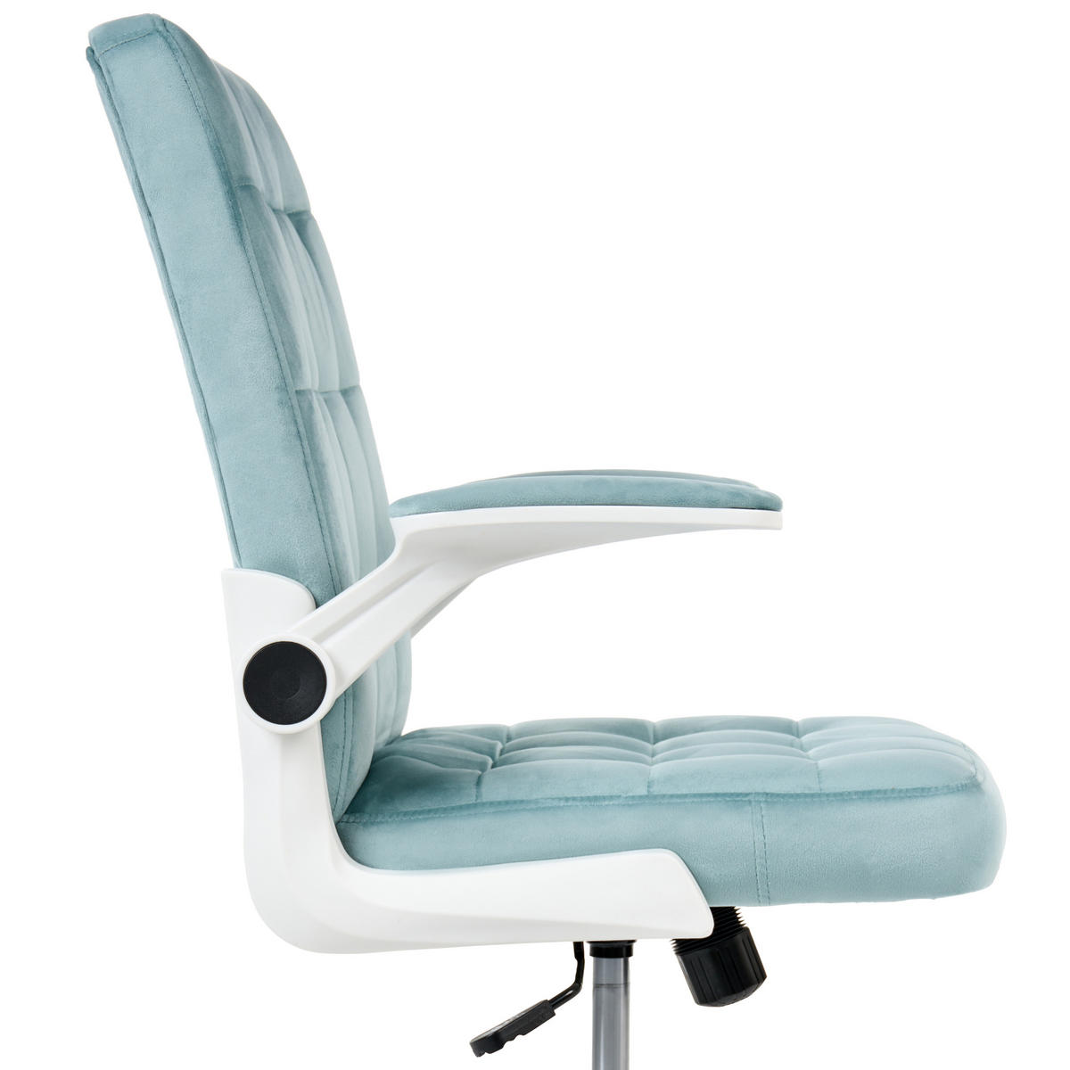 BÜROSTUHL Samtstoff Hellblau Dandy - Hellblau, Kunststoff/Textil (58/95/58cm) - Beliani