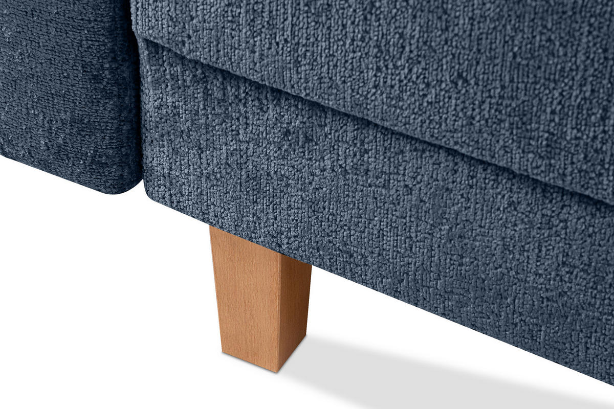 3-SITZER-SCHLAFSOFA ERISO mit weiche Sitzfläche und hohe Rückenlehne, Chenille-Stoff, blau - Blau/Braun, Textil (220/80/100cm) - KONSIMO®