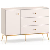 SIDEBOARD Selgin Greige 120 cm - Taupe/Goldfarben, Holzwerkstoff/Metall (120/84.8/39.7cm) - Selsey