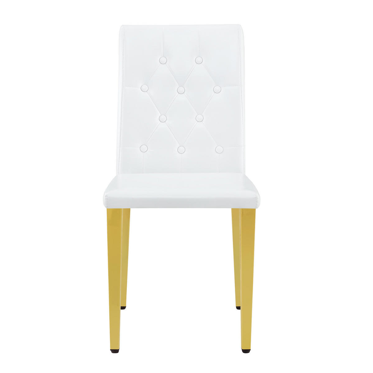 STUHL-SET DE-36649 4 Stück mit PU-Bezug und Metallbeinen Gold - Goldfarben, Metall (46/89/42cm) - ComfortXL