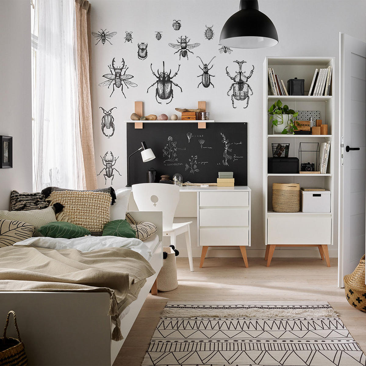 POSTEL 90/200 Bílá a dřevo - bílá, kompozitní dřevo (90/200cm) - Petits-meubles