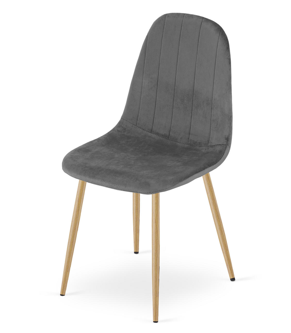 STUHL Dunkelgrau 44,5x53 cm PADVA Samtstoff Leicht Zu Reinigen - Grau, Metall (44.5/41/53cm)