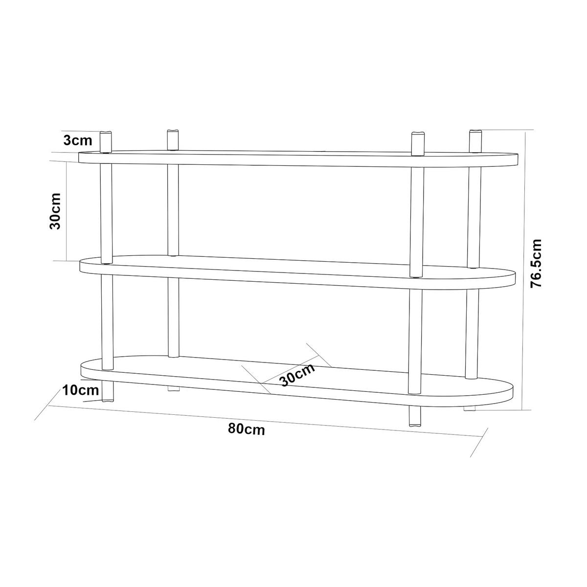 BÜCHERREGAL Øvre - Schwarz, Holzwerkstoff/Metall (80/76.5/30cm) - [en.casa]
