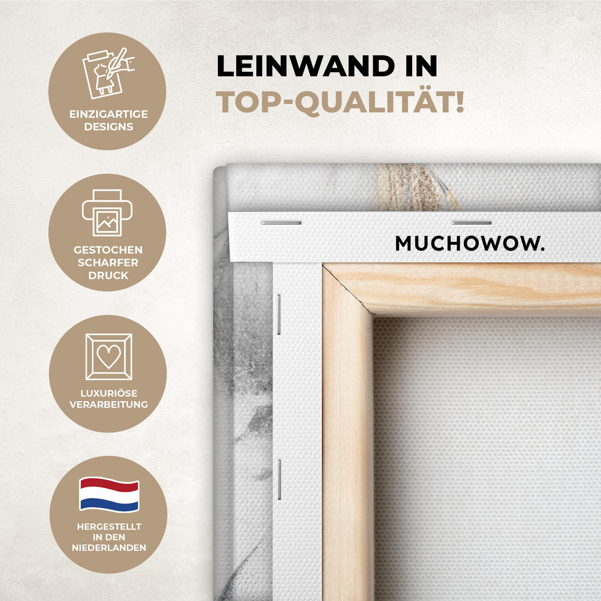 LEINWANDBILD Luxus - Abstrakt - Gold - Weiß 40x30 cm - Goldfarben, Textil (40/30cm) - MuchoWow