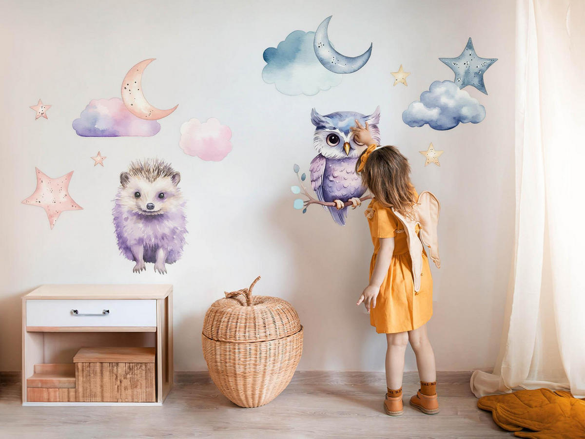 WANDAUFKLEBER 80x106cm - Magische Naturtiere - Multicolor, Kunststoff (80/106/0.1cm) - Wallfluent