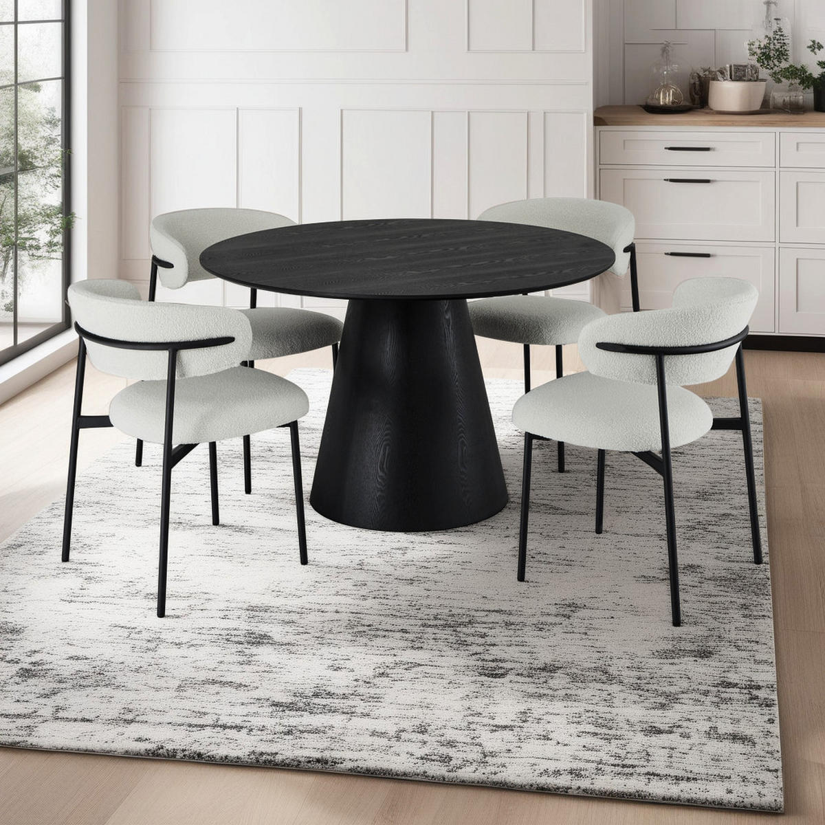 ESSTISCH 120/120/76 Schwarz rund - Schwarz, Holz (120/120/76cm) - Furnhouse