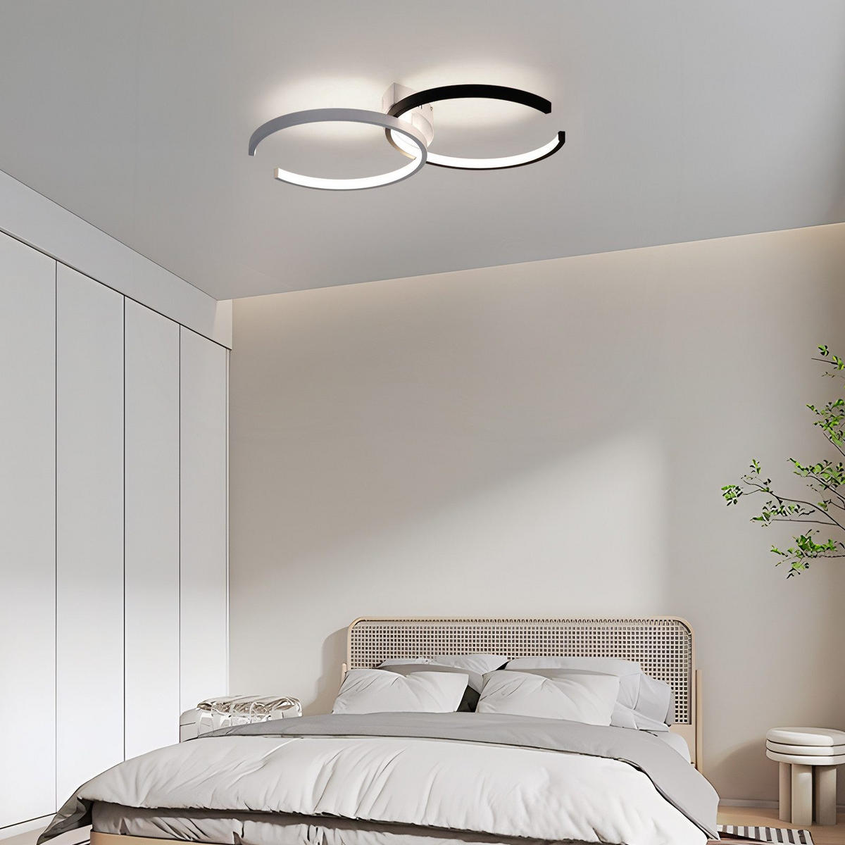 LED-DECKENLEUCHTE Dagmar 54/32/8.5 cm - Schwarz/Weiß, Metall (54/32/8.5cm) - Nettlife