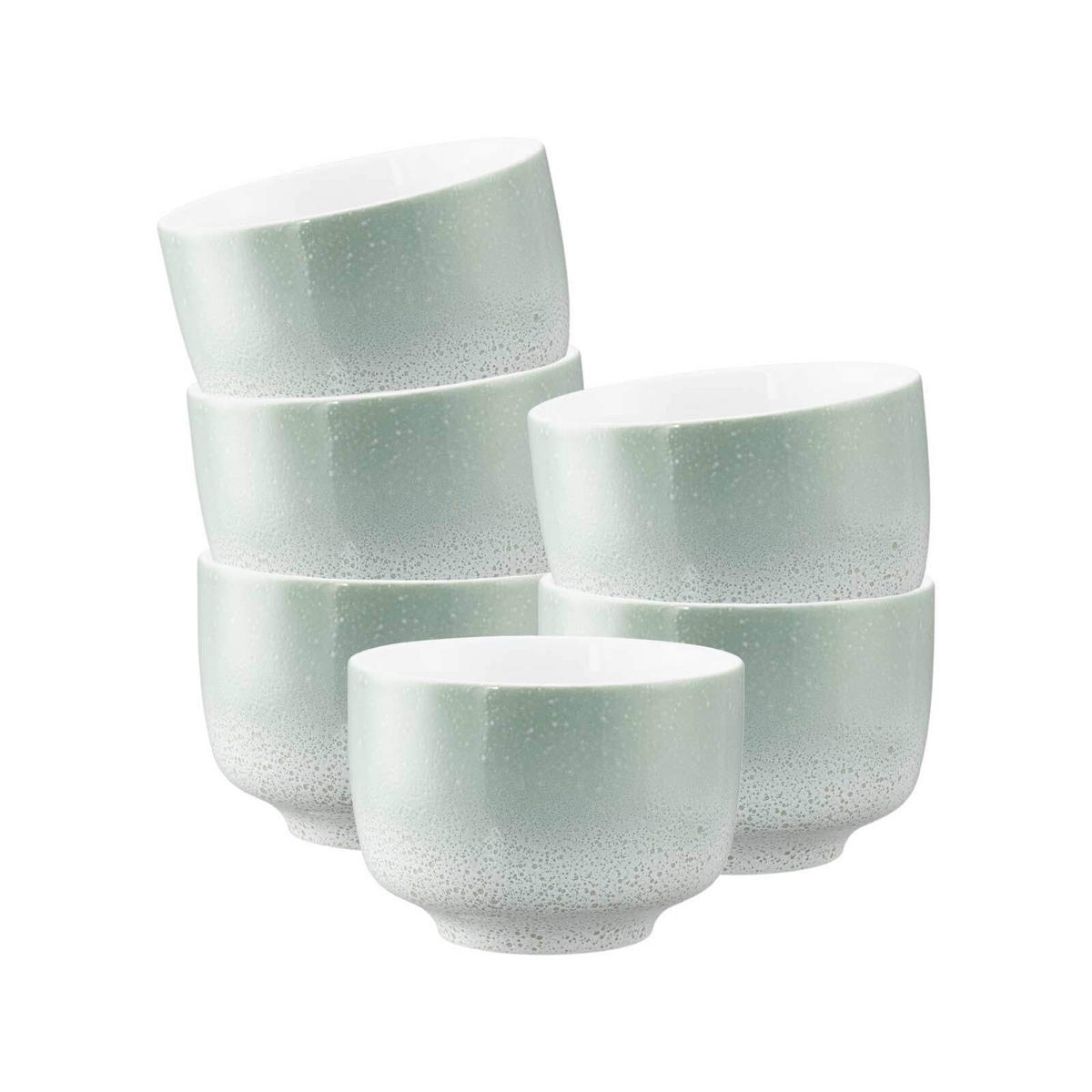 MILCHKAFFEETASSEN OHNE HENKEL Sento Home Aura mint 350 ml 6er Set - Mintgrün, Keramik (0.35L) - Seltmann Weiden