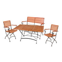 GARTEN-SITZGRUPPE Alma Mit Armlehne Gartenmöbel-Set - Schwarz, Holz - DELUKE