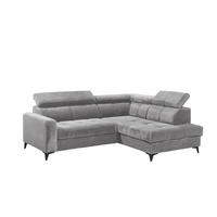 ECKSOFA mit elektronische Sitztiefenverstellung, USB-Anschluss und stilvollem Breitcord-Bezug - Hellgrau, Textil (200/243cm) - ed exciting design