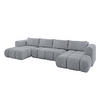 WOHNLANDSCHAFT Ottomane Links CLOUD-U 414x180x40 Hellgrau Velours - Hellgrau, Holzwerkstoff/Kunststoff (414/90/180cm) - ALTDECOR