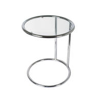 BEISTELLTISCH Glass Chroom 44/44/54 cm - Silberfarben, Glas (44/44/54cm) - Leitmotiv