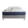 BETT Actiflex sleep Taschenfederkern und Memory-Schaum 140 x 190 cm h2 - Kit Bettgestell Grau - Mit Kissen und Bettdecke - Beige/Grau, Holz/Textil (140/190cm) - ACTISOM
