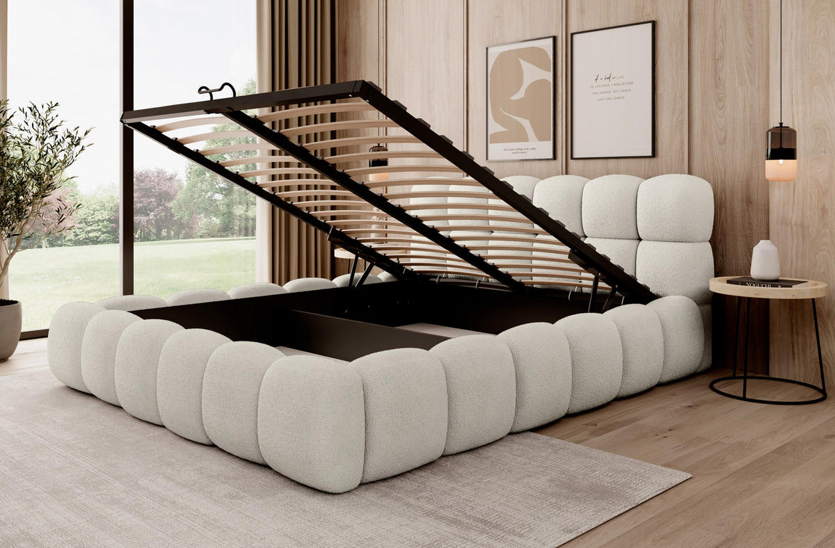 POLSTERBETT MORRICE 160x200 BEIGE - Beige, Holz/Textil (160/200cm) - Luxkor24