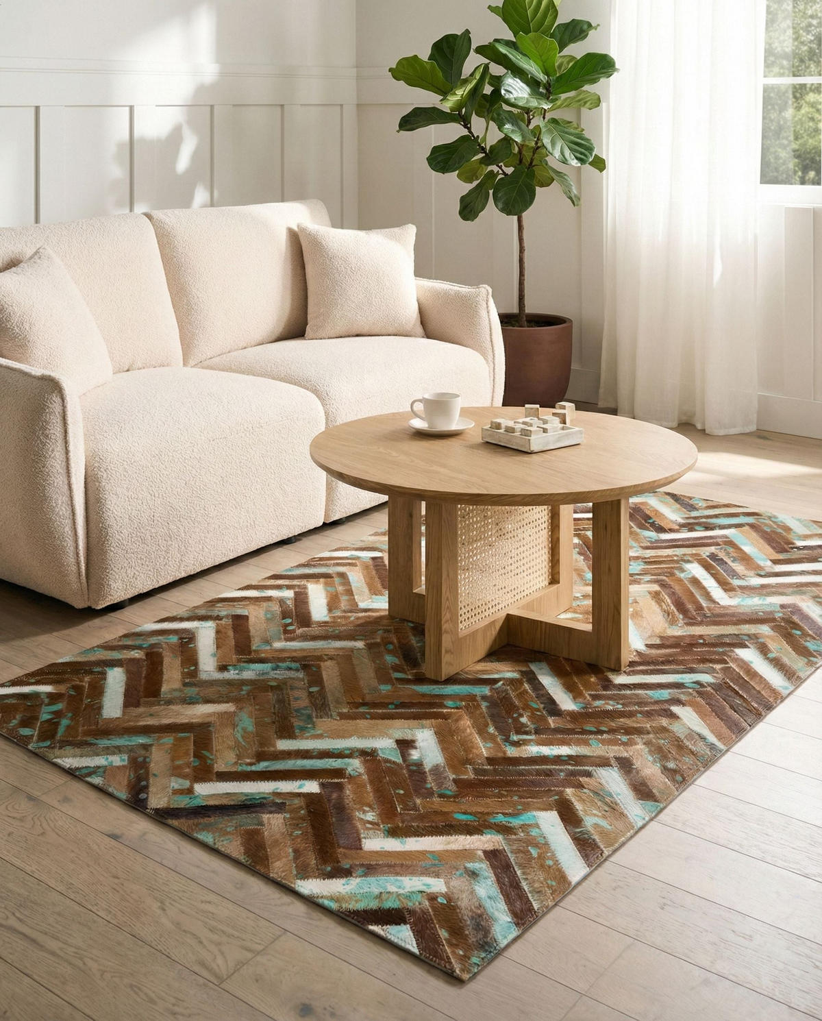 KURZFLOR-TEPPICH Amasya 150/80 cm - Braun, Fell (80/150cm) - Beliani