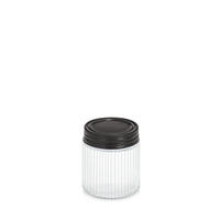 GLASBEHÄLTER geriffelt mit Metalldeckel - Transparent, Glas (6/7/6cm) - ZELLER